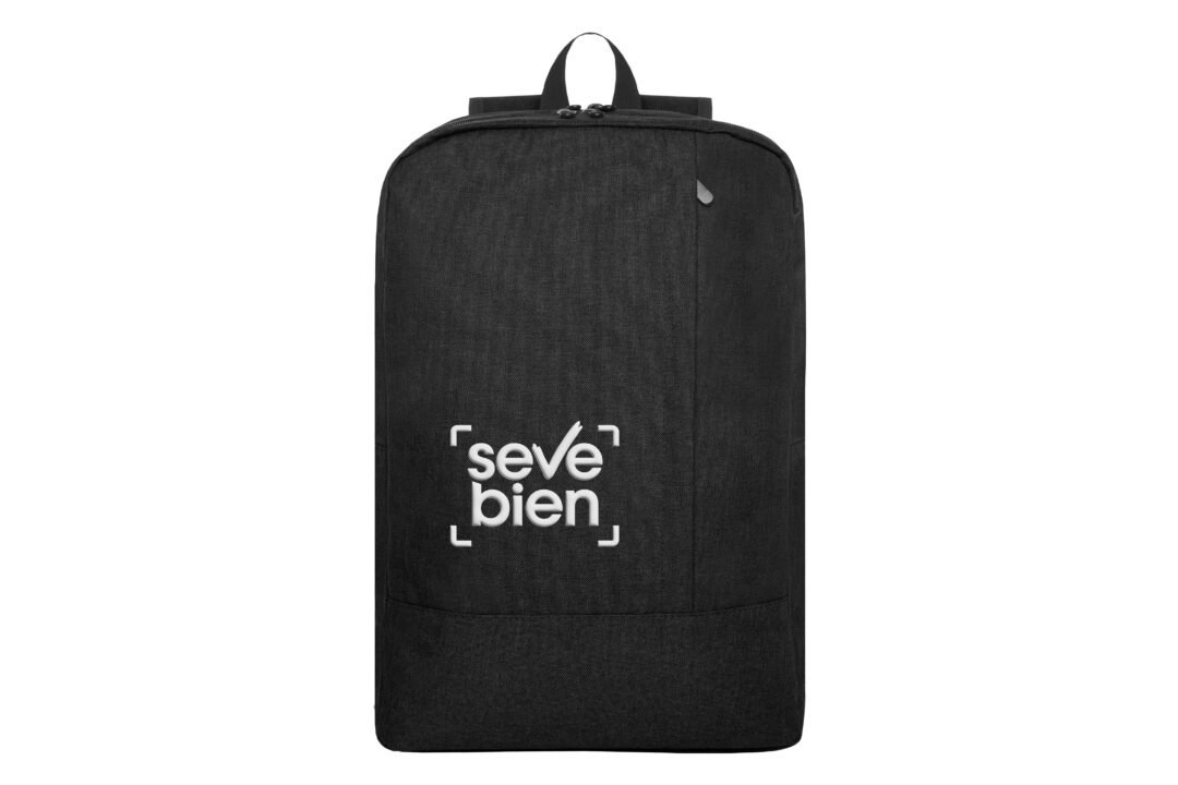 alt promocional publicitario mochila negro C543 frente 28129 logo