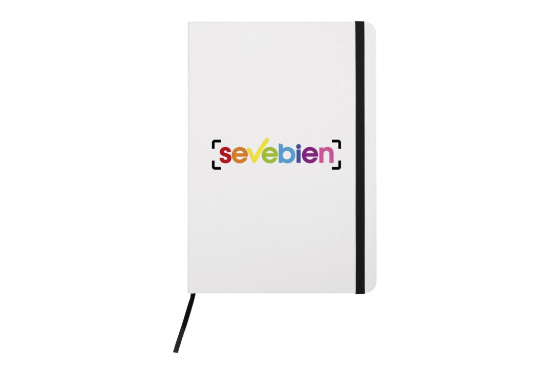 promocional publicitario libreta T524 frente negro logoR